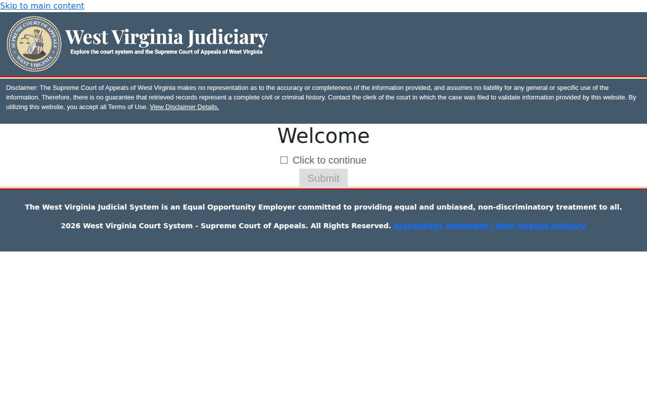 Summers County warrant record search at the West Virginia Magistrate Case Record Search