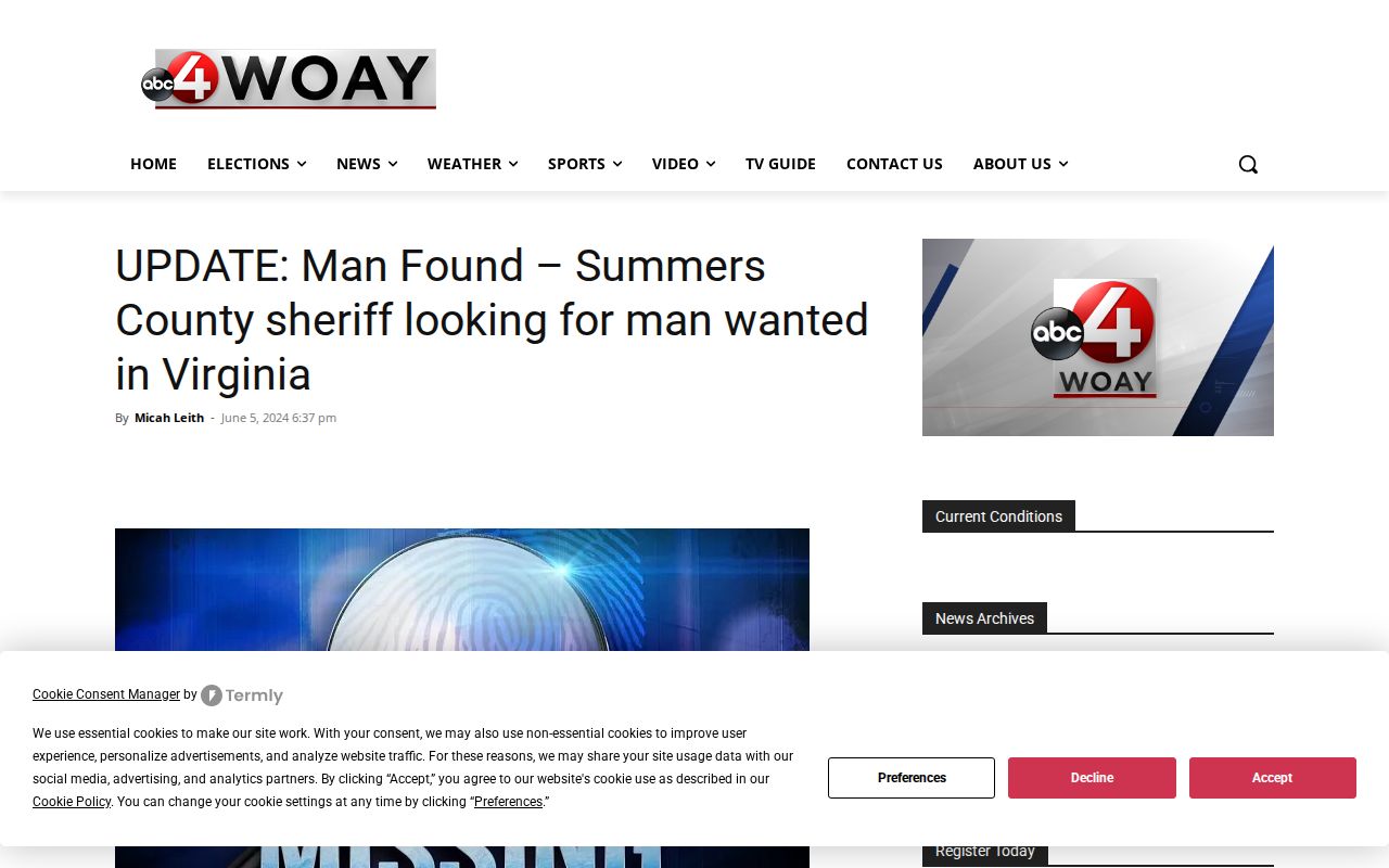 Summers County wanted-person news report with public-safety warrant guidance